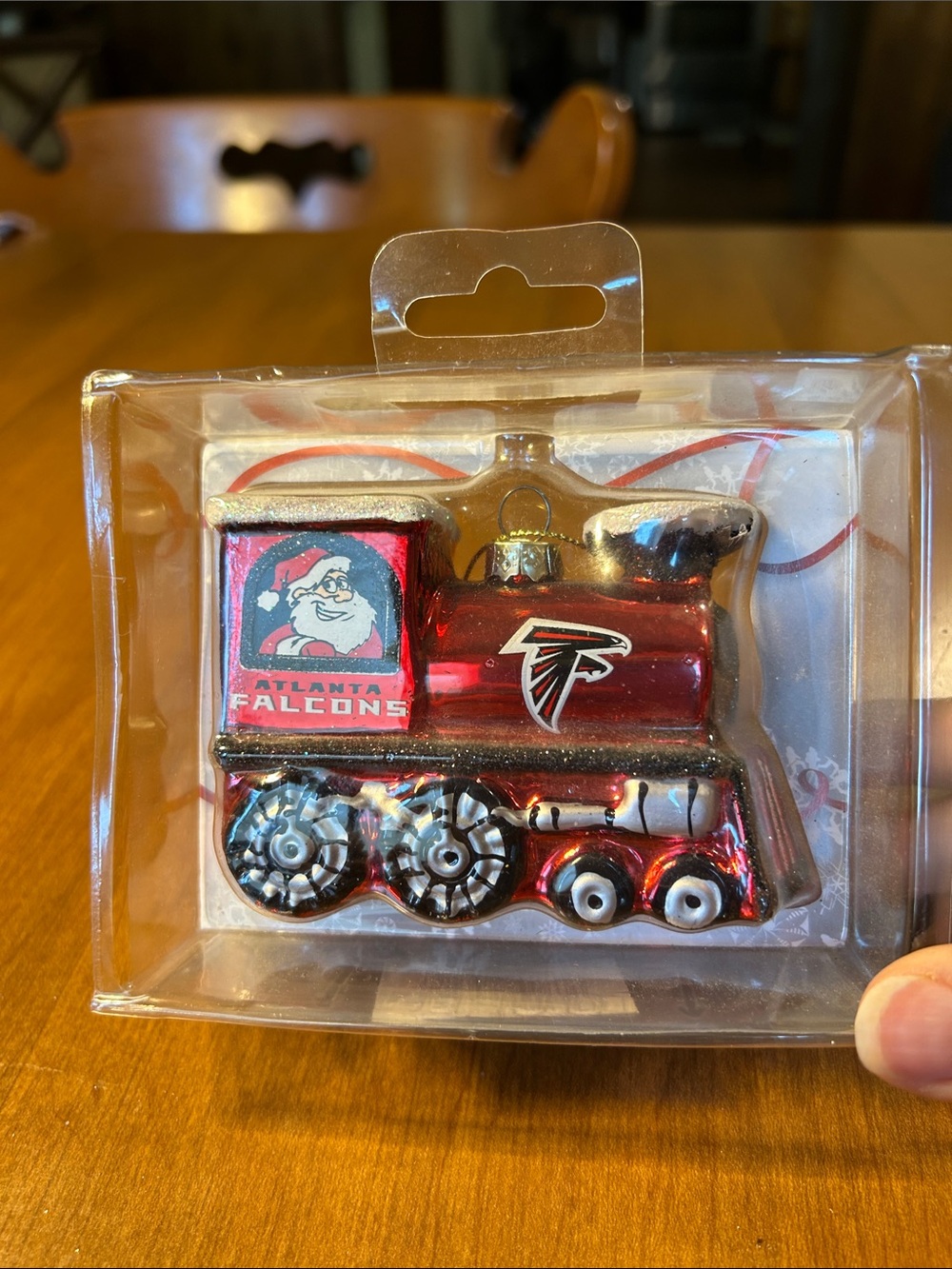 NFL Atlanta Falcons Red and Black Train Ornament